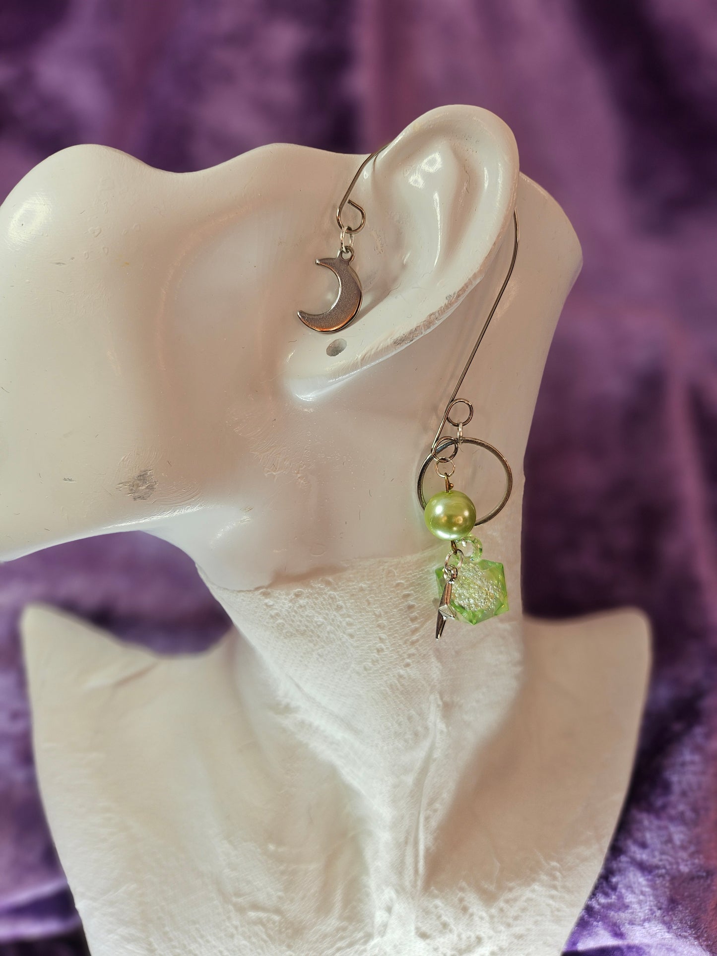 Green Wrap Wire Ear Cuff