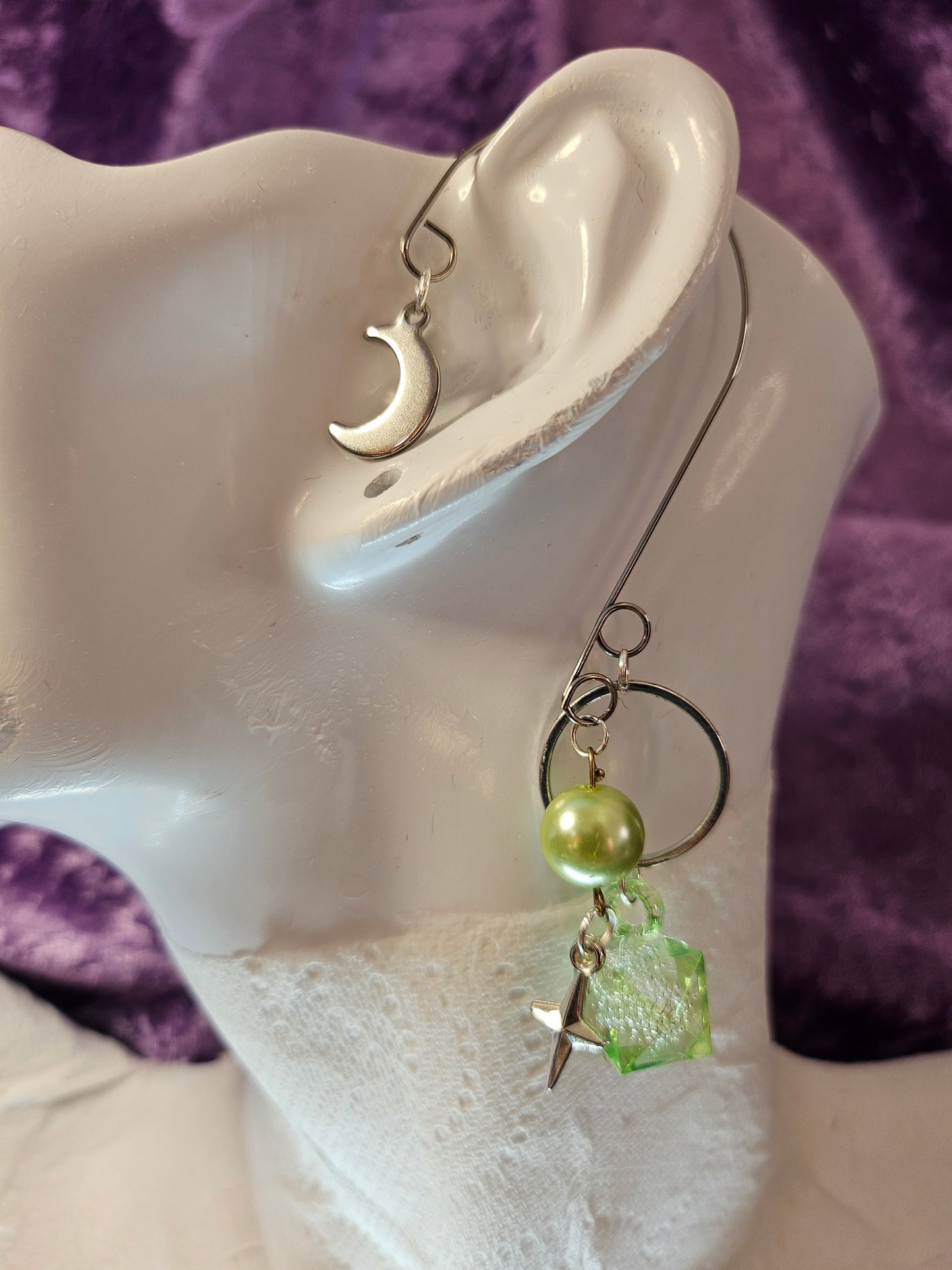 Green Wrap Wire Ear Cuff