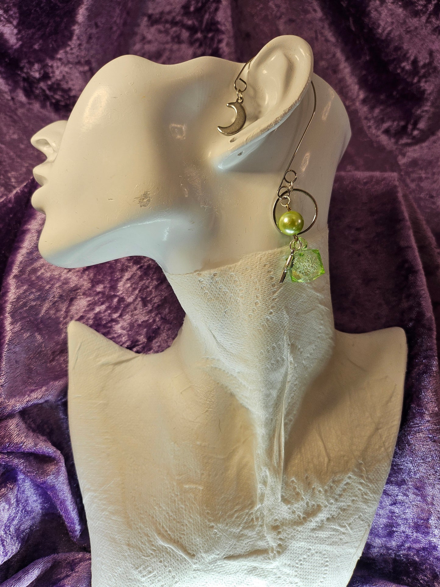 Green Wrap Wire Ear Cuff