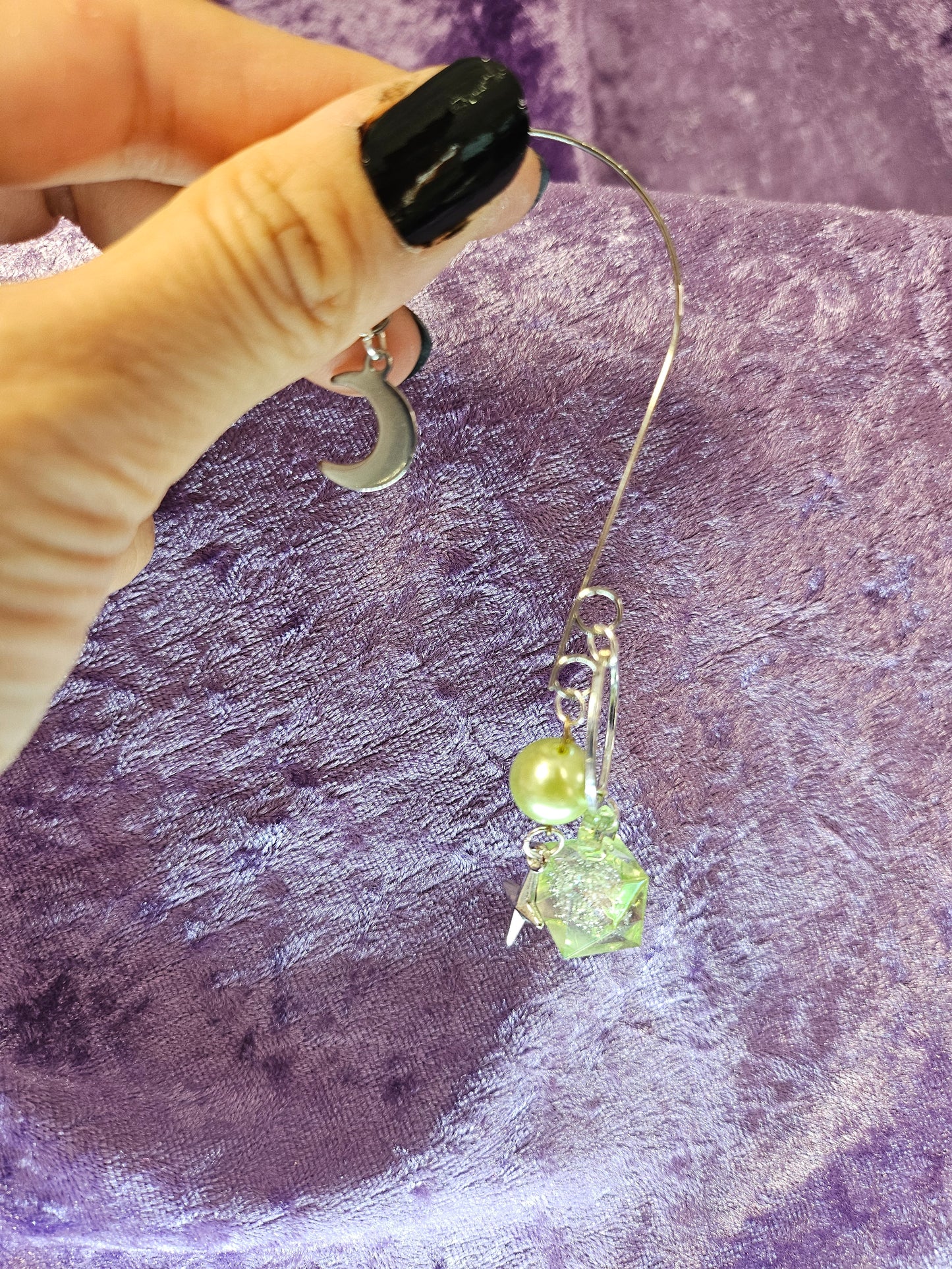 Green Wrap Wire Ear Cuff