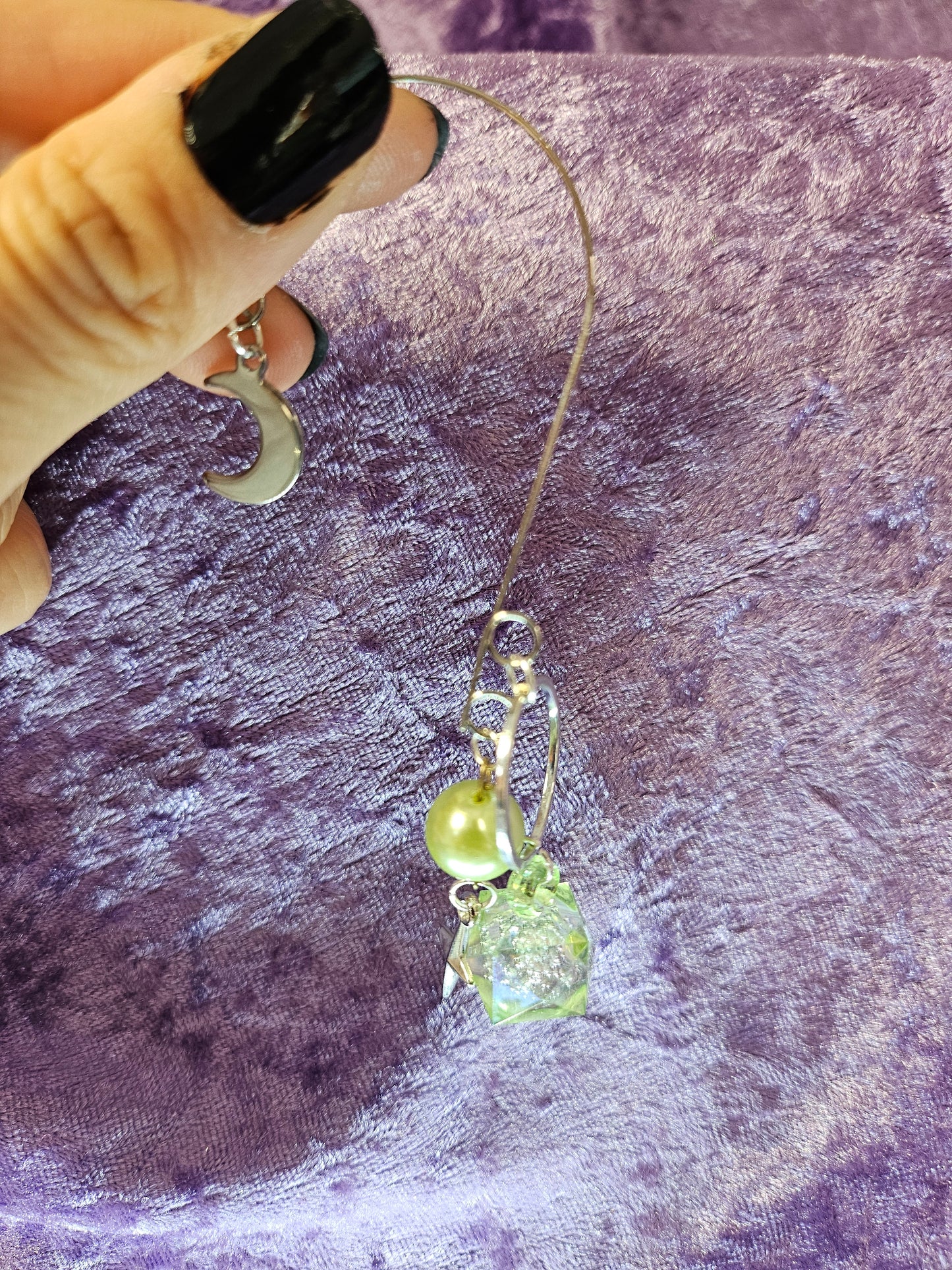 Green Wrap Wire Ear Cuff