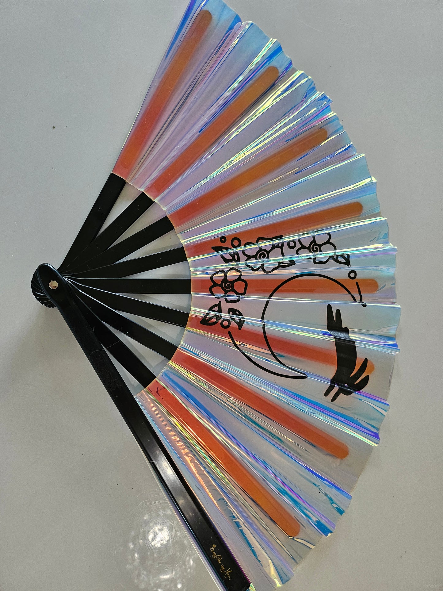 Bunny Over the Moon Hand Fan
