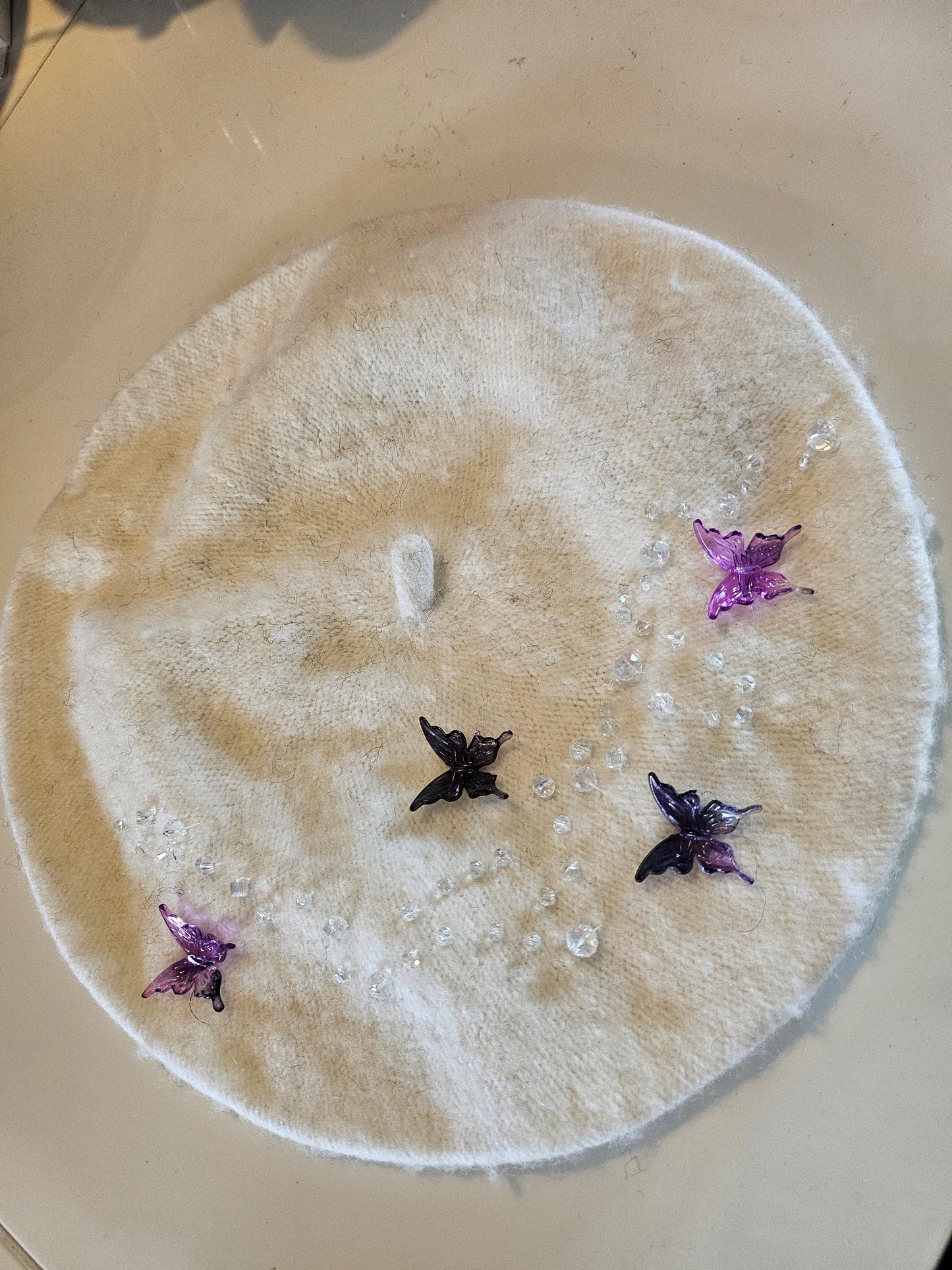 Purple Butterflies Beret
