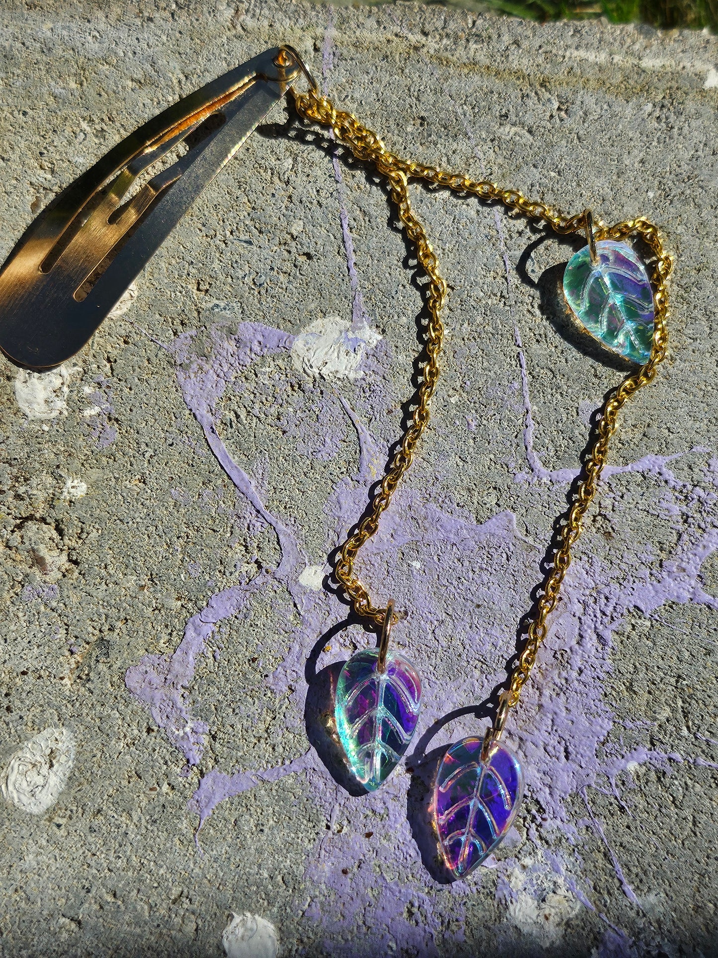 Gold 3x Leaves Hair Clip