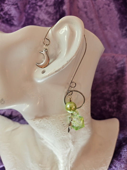 Green Wrap Wire Ear Cuff