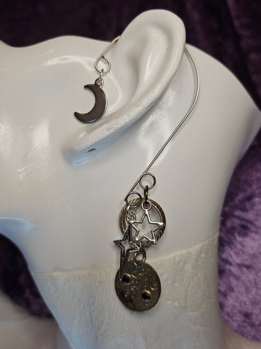 Full Moon Phase Wire Ear Cuff