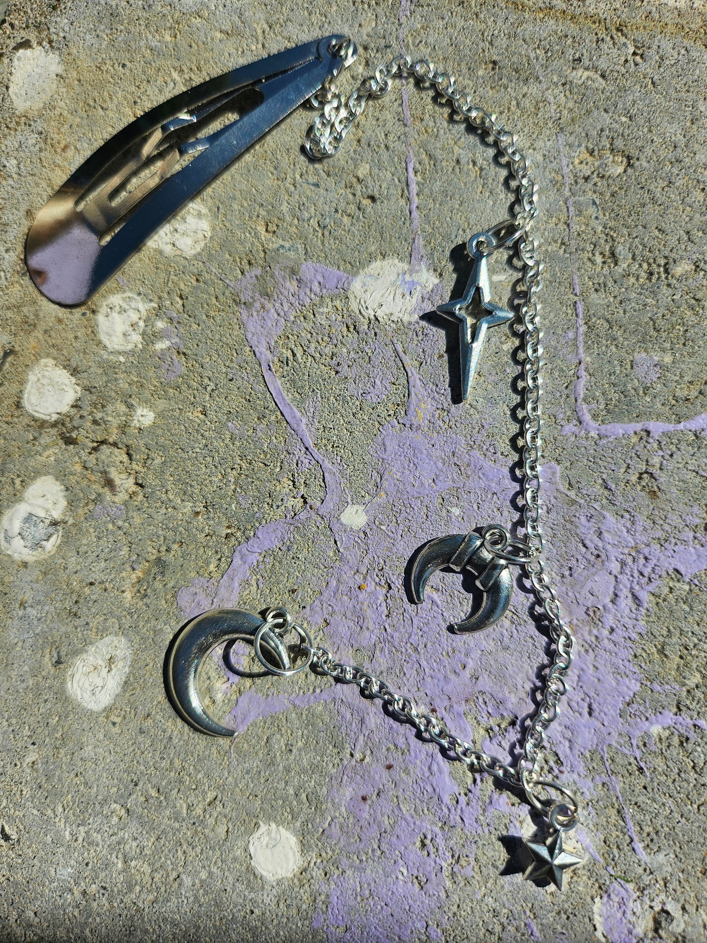 Silver Cosmic Hair Clip