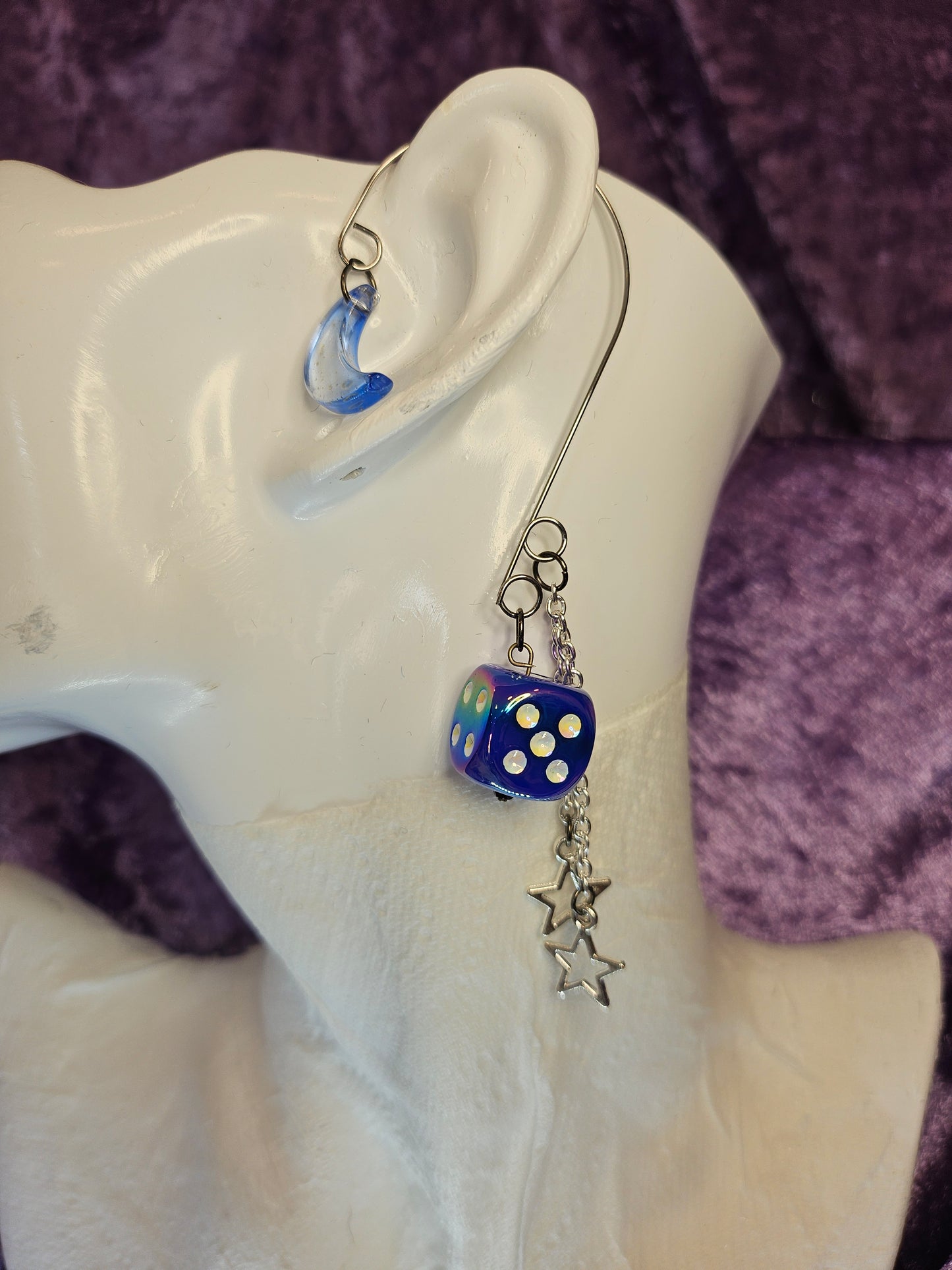 Cobalt Lucky Stars Wire Ear Cuff