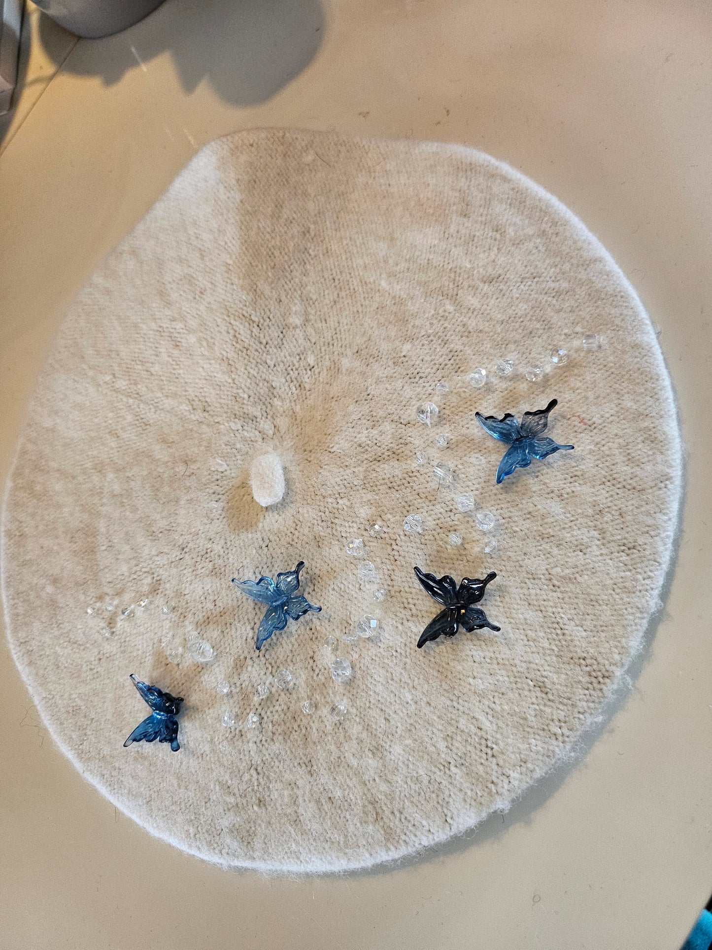 Blue Butterflies Beret