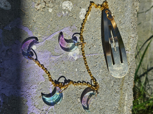 Gold 4x Moons Hair Clip