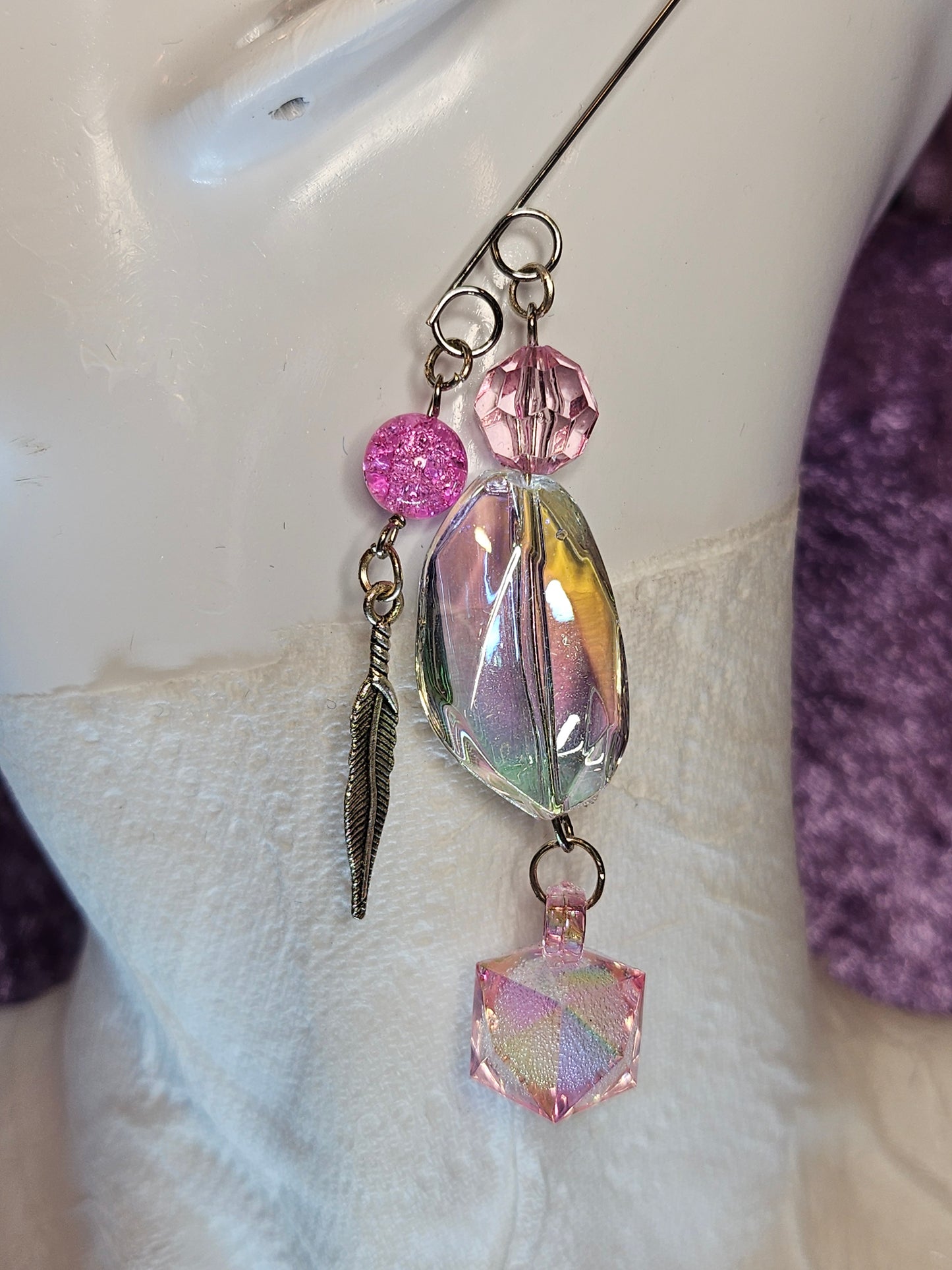 Blushing Feather Wire Ear Cuff