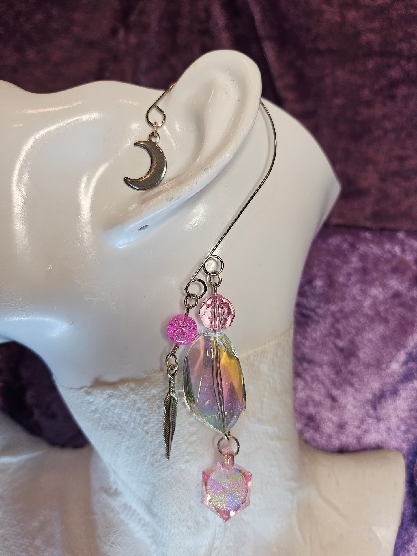 Blushing Feather Wire Ear Cuff