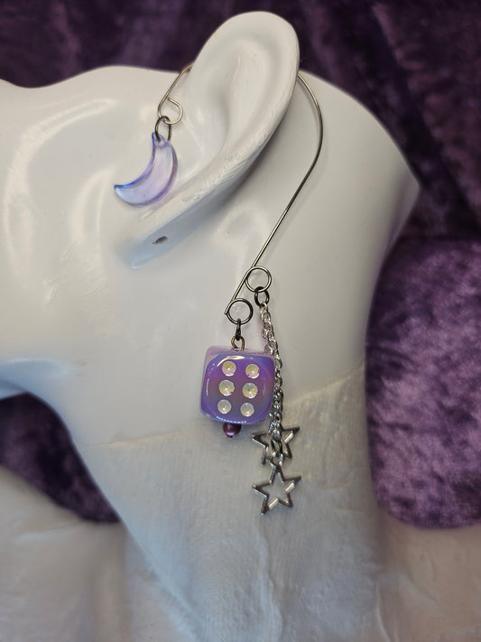 Lilac Lucky Stars Wire Ear Cuff