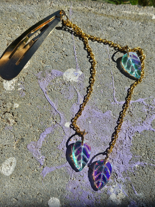Gold 3x Leaves Hair Clip